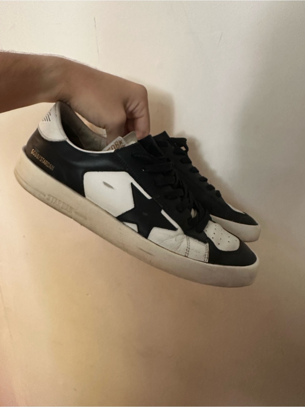 Golden Goose Black and White Superstar Sneakers